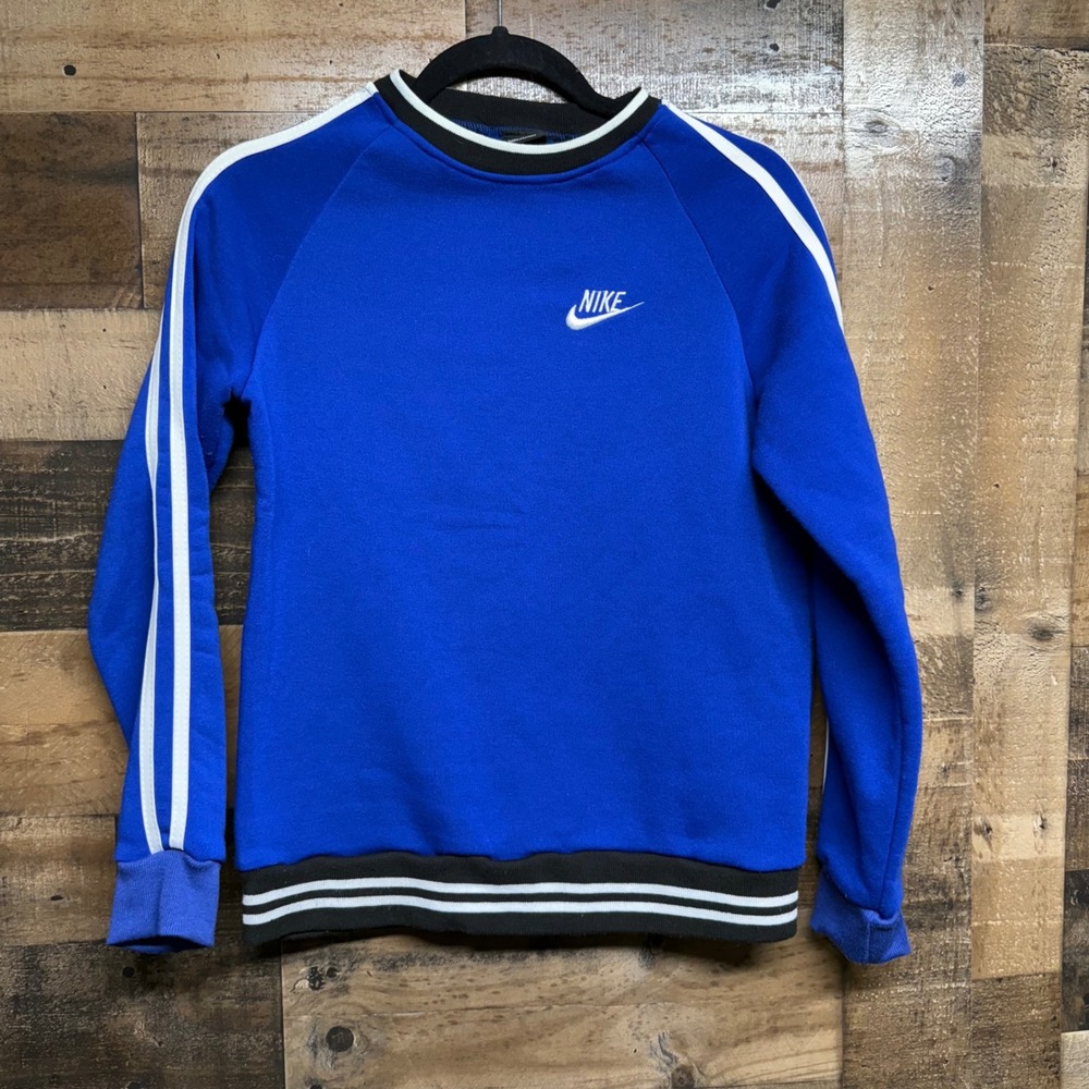Nike Royal Blue Track Jacket Crewneck Sweatshirt Athletic Sportswear Boys size L